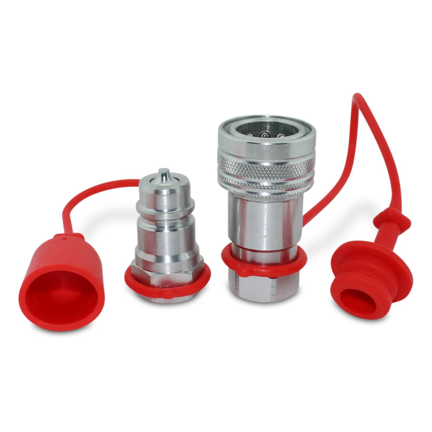Summit Hydraulics 1/2" Ag Hydraulic Quick Connect Male Coupler – Poppet Valve, 7/8-14 ORB