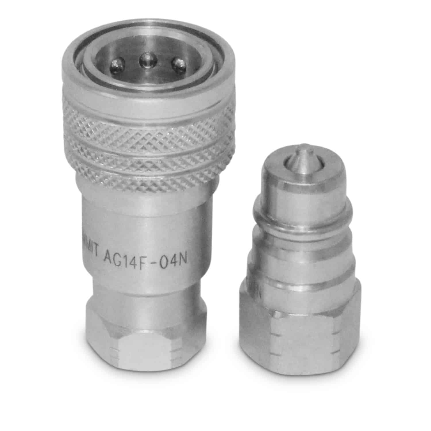 3/8″ Flat Face Hydraulic Female Coupler – 1/2″ NPT Thread, 5076 PSI, 12.12 GPM Max Flow
