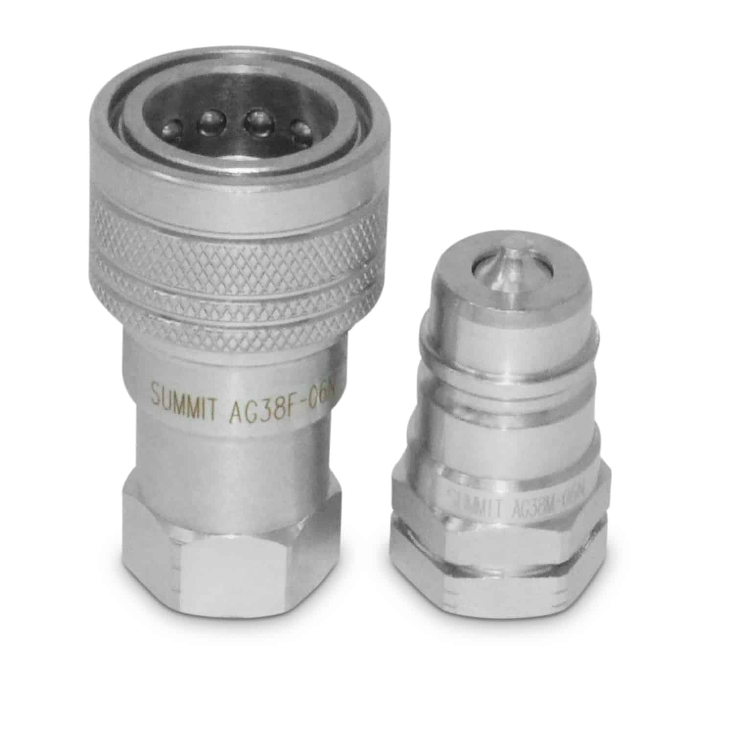 TopLine TL33 Hydraulic Quick Connect Coupler Set – 3/8 SAE Thread, 1/4" Body, ISO 5675 – For Skid Steer, Loader, Backhoe