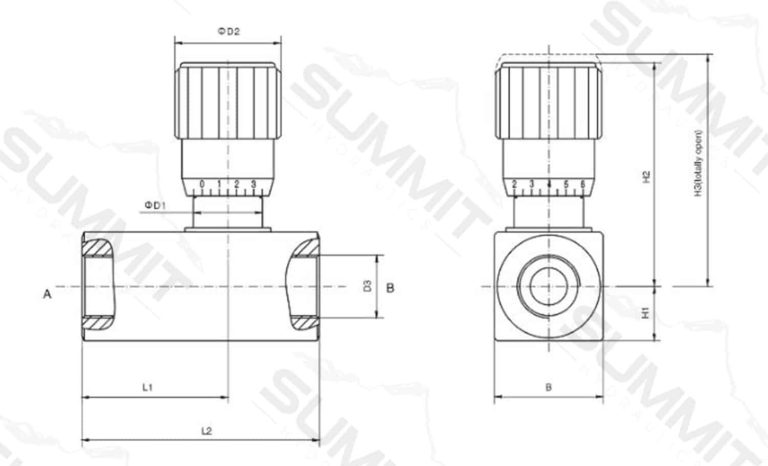 Flow Control Valve Rvt File Hydraulic In-Line Adjustable Variable Flow Control Valve, 3/4” NPT