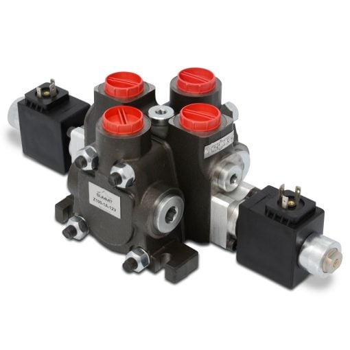 Hydraulic Solenoid Directional Control Valve, Double Acting, 1 Spool, 27 GPM, 12v