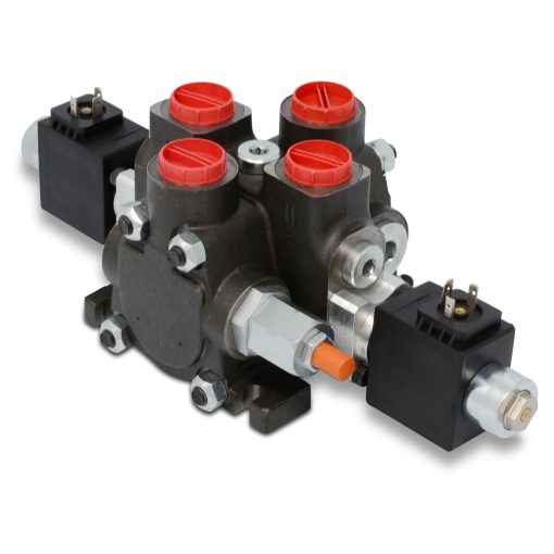 Hydraulic Solenoid Directional Control Valve, Double Acting, 1 Spool, 27 GPM, 12v