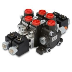 Hydraulic Solenoid Directional Control Valve, Double Acting, 2 Spool, 27 GPM, 12v