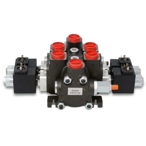 Hydraulic Solenoid Directional Control Valve, Double Acting, 2 Spool, 27 GPM, 12v