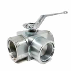 Gemels® 3 Way Ball Valve, Block Style, 1-1/2" SAE Reduced Ports