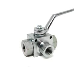 Gemels® 3 Way Ball Valve, Block Style, 3/8" NPT Ports