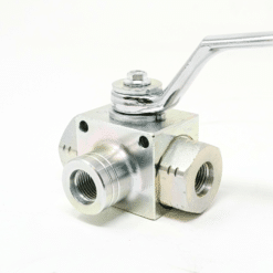 Gemels® 3 Way Ball Valve, Block Style, 3/8" SAE Ports