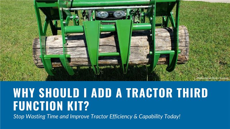 TFK Blog Hero Image showing a tractor grapple grabbing a log