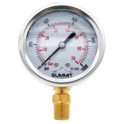 Liquid Filled Pressure Gauge, 2.5" and 4" Face Diameter