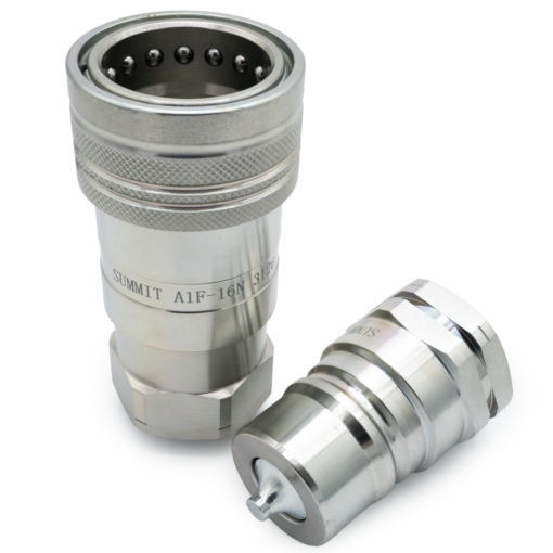 1″ NPT ISO 7241-A Quick Disconnect Hydraulic Coupler Set - Image 2